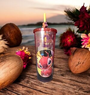 Disney Stitch Leroy 32oz Tumbler Cup With Straw | Reusable Plastic Bottle